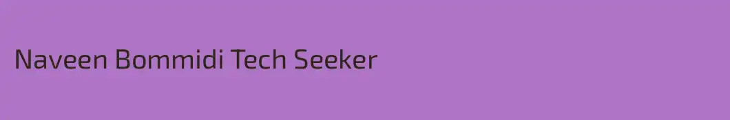 Naveen Bommidi Tech Seeker
